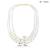 Cultured white pearl triple liner necklace for women
