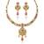Brass gold kundan meenakari thewa necklace set for women