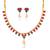 Brass gold imitation ruby emerald necklace set for women