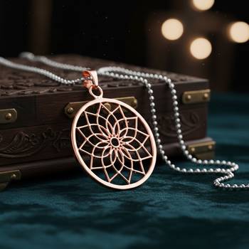 Pure copper flower of life sacred geometry mandala design pendant for women 3