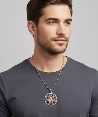 Pure copper flower of life sacred geometry mandala design pendant for women 4