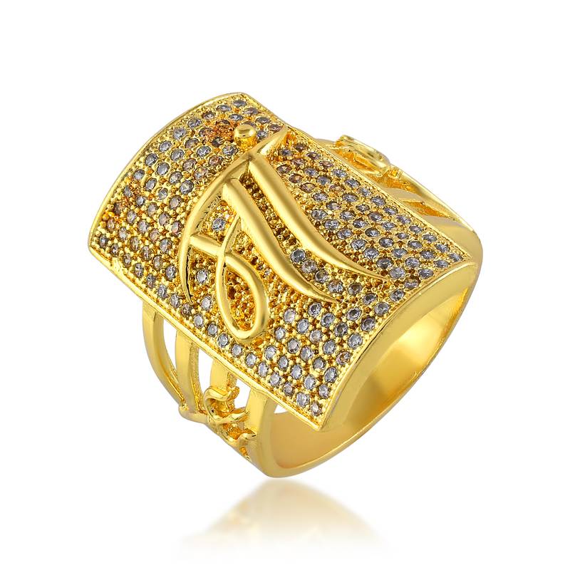 Brass gold plated durga ma finger ring, trishul,  pendant combo