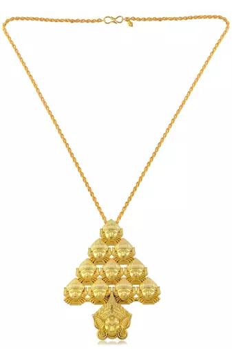Brass gold plated durga ma finger ring, trishul,  pendant combo