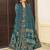 Aqua blue muslin digital print designer salwar suit