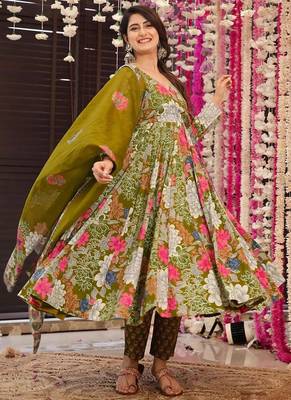 Mahendi muslin digital print designer salwar suit 2