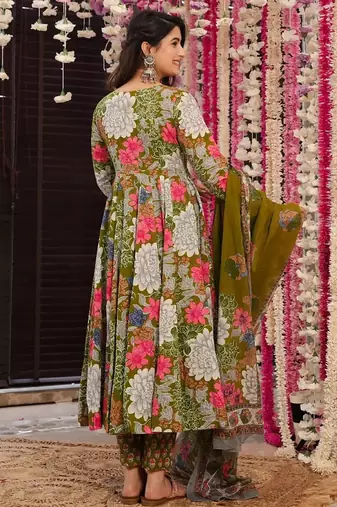 Mahendi muslin digital print designer salwar suit