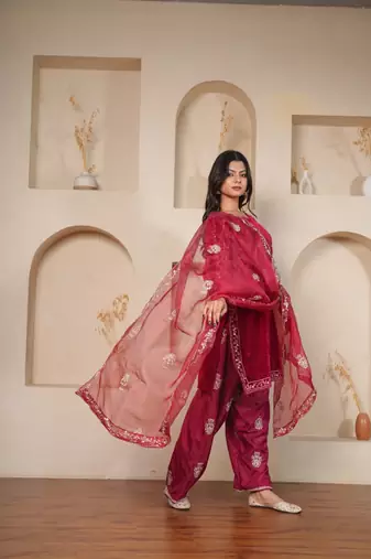Deep Berry Velvet Salwar suit set