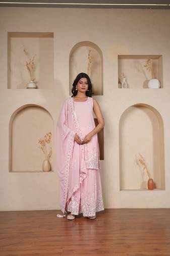 Soft Petal Sequined Set