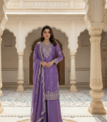 Elegant Ethnic Palazzo With Dupatta Lavender palazzo Suit Set