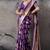 Purple high density banarasi silk saree with architectural designer blouse