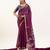 Wine premium muga cotton saree with rajwadi weaving, lotus buttis & contrast blouse