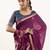 Wine premium muga cotton saree with rajwadi weaving, lotus buttis & contrast blouse
