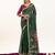 Green premium muga cotton saree with rajwadi weaving, lotus buttis & contrast blouse