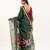 Green premium muga cotton saree with rajwadi weaving, lotus buttis & contrast blouse