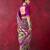 Magenta elegant polyester viscose chanderi saree with zari weaving & printed design