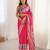Pink heavy chinon printed saree with pape mirror work & mirror border | designer party & wedding wear saree