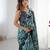 Sea green heavy chinon printed saree with pape mirror work & mirror border | designer party & wedding wear saree