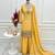 Yellow pure crunchy silk top kurta with sharara & dupatta | fancy embroidery sequence, dori, thread & zari work