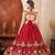 royal red faux georgette lehenga with sequins