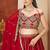 royal red faux georgette lehenga with sequins