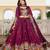 wine vichitra fabric lehenga choli with sequins