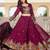 wine vichitra fabric lehenga choli with sequins