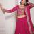 pink vichitra fabric lehenga choli with sequins