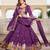 purple vichitra fabric lehenga choli with sequins