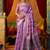 Purple khadi cotton saree with elegant jhallar border