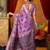 Purple khadi cotton saree with elegant jhallar border
