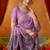 Purple khadi cotton saree with elegant jhallar border