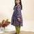 Blue printed cotton kurta set