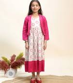 Pink printed cotton dress