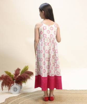 Pink printed cotton dress 4