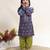 Blue printed cotton kurta set
