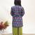 Blue printed cotton kurta set
