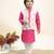Pink printed cotton kurta jacket set