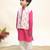 Pink printed cotton kurta jacket set