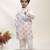 White printed cotton kurta set