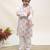 White printed cotton kurta set