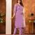 Lavender embroidered marina silk kurta set with dupatta