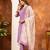 Lavender embroidered marina silk kurta set with dupatta