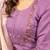 Lavender embroidered marina silk kurta set with dupatta
