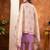 Lavender embroidered marina silk kurta set with dupatta