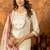 Off white embroidered marina silk kurta set with dupatta