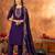 Purple embroidered marina silk kurta set with dupatta