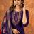 Purple embroidered marina silk kurta set with dupatta
