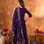 Purple embroidered marina silk kurta set with dupatta