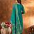 Teal embroidered marina silk kurta set with dupatta