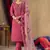 Pink embroidered roman silk kurta set with dupatta